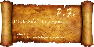 Platzkó Frigyes névjegykártya